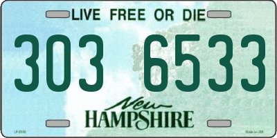 NH license plate 3036533