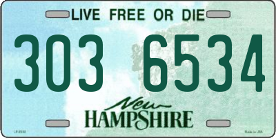 NH license plate 3036534