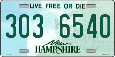 NH license plate 3036540