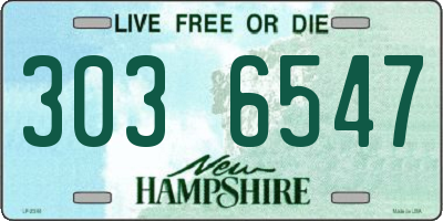 NH license plate 3036547