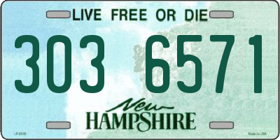 NH license plate 3036571