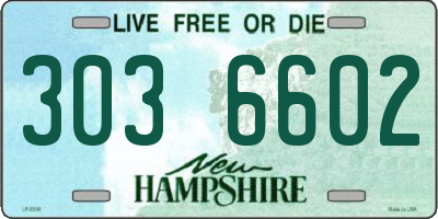 NH license plate 3036602