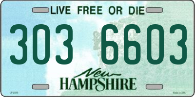 NH license plate 3036603