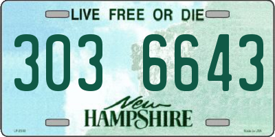NH license plate 3036643