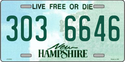 NH license plate 3036646