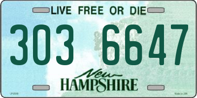NH license plate 3036647