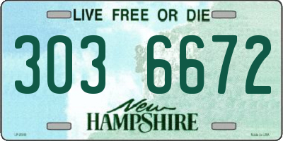 NH license plate 3036672