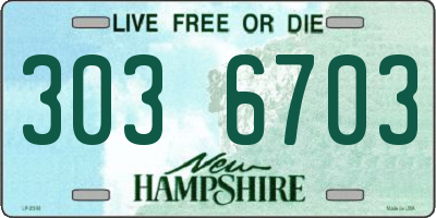 NH license plate 3036703