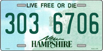 NH license plate 3036706