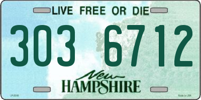 NH license plate 3036712