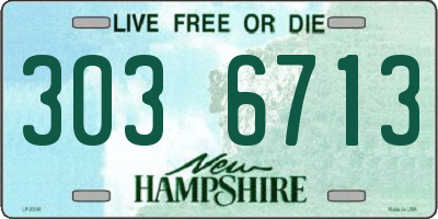NH license plate 3036713
