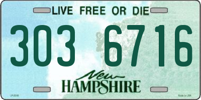NH license plate 3036716