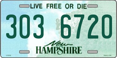 NH license plate 3036720