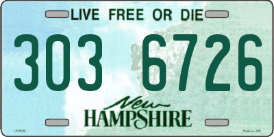 NH license plate 3036726
