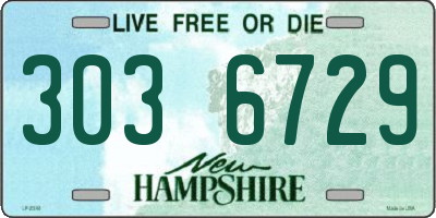 NH license plate 3036729