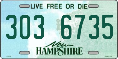NH license plate 3036735