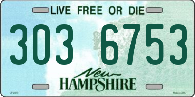 NH license plate 3036753