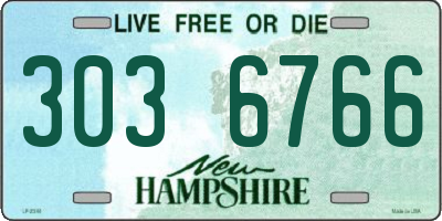 NH license plate 3036766