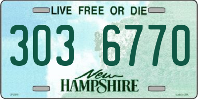 NH license plate 3036770