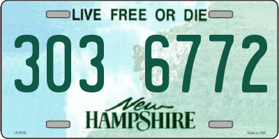 NH license plate 3036772