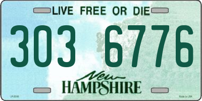 NH license plate 3036776