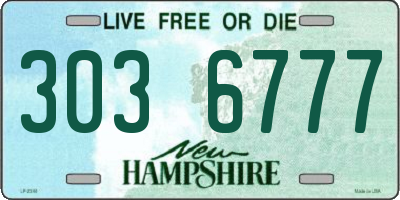 NH license plate 3036777