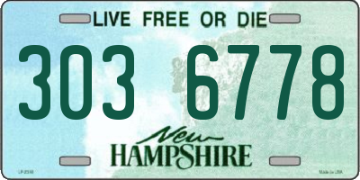 NH license plate 3036778