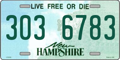 NH license plate 3036783
