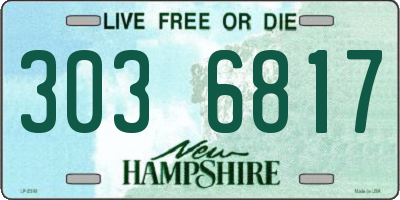 NH license plate 3036817