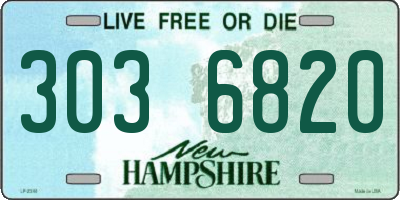 NH license plate 3036820