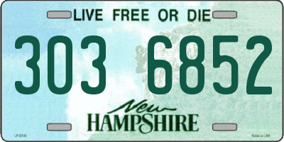 NH license plate 3036852