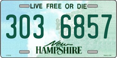 NH license plate 3036857