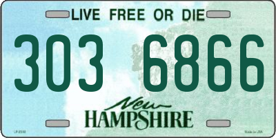 NH license plate 3036866