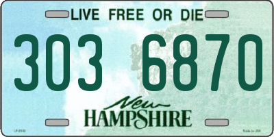 NH license plate 3036870