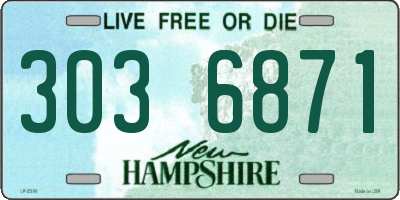 NH license plate 3036871