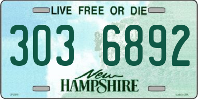NH license plate 3036892