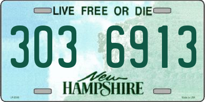 NH license plate 3036913