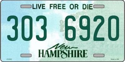 NH license plate 3036920