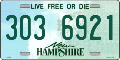 NH license plate 3036921