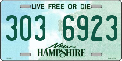 NH license plate 3036923