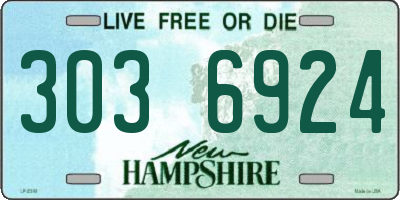 NH license plate 3036924