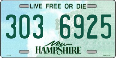 NH license plate 3036925