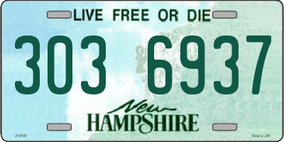 NH license plate 3036937