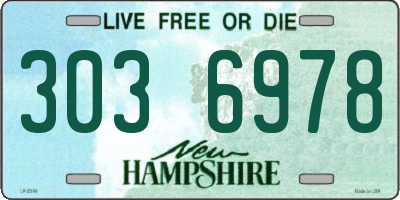 NH license plate 3036978