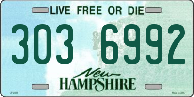 NH license plate 3036992