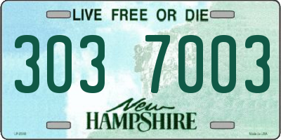 NH license plate 3037003