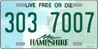 NH license plate 3037007