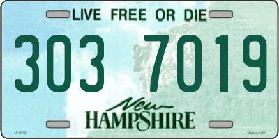 NH license plate 3037019