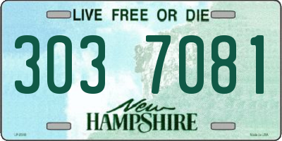 NH license plate 3037081