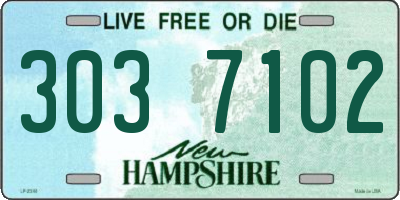 NH license plate 3037102